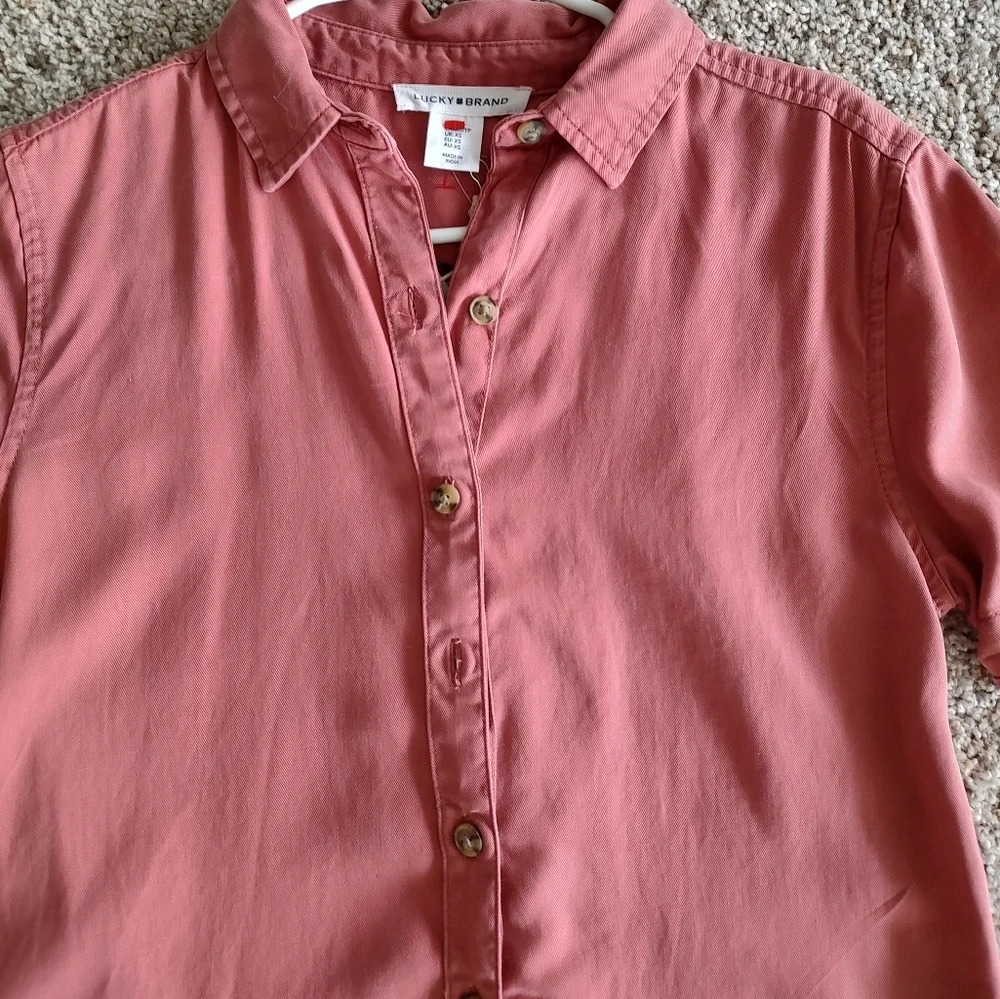 Lucky brand linen tencel button up shirt dress - Picture 3 of 6
